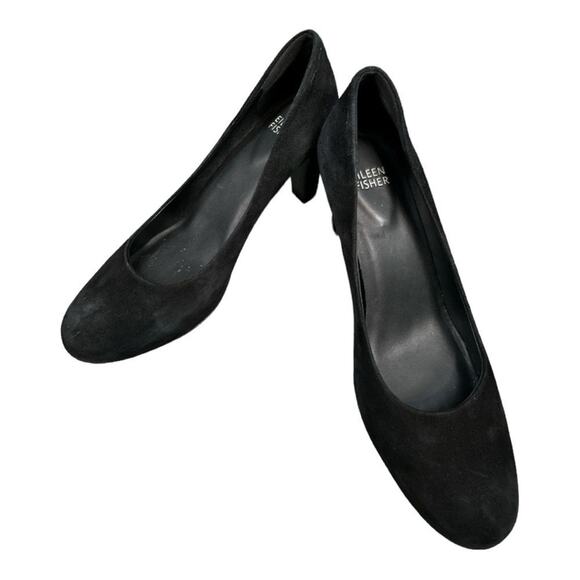 Eileen Fisher Heels Women's 6.5 Suede Round Toe 3” Block Casual Shoe 6 1/2 - Picture 1 of 6